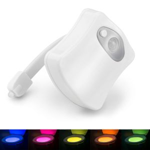 LED Toilettenlicht mit Bewegungsmelder WC Nachtlicht Toiletten Lampe Beleuchtung Klolicht mit Farbwechsel Batterie