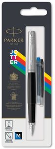 Parker Jotter Originals Füller | Klassisches Schwarz | Füllfederhalter Mittlere Spitze | blaue Tinte