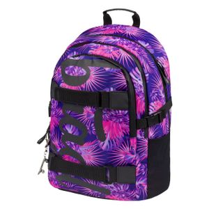 Baagl Schulrucksack für Jungen Mädchen Teenager - Skateboard Rucksack - Kinderrucksack mit Laptopfach und Brustgurt für Schule (Skate Violet)