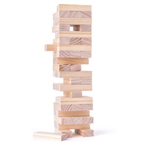 KINDER NATURHOLZBAUSTEINE Wackelturm bauen Familien Spiel Holzspielzeug