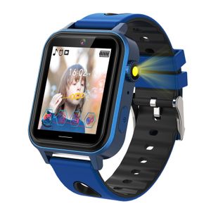 (Modrá) A8 Smart Game Watch pro děti, 18 her Smartwatch pro chlapce dívky s krokoměrem Kalorie Svítilna Hodinky MP3 Hudba Děti Vánoční narozeninové dárky