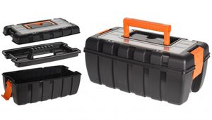 Werkzeugkiste Werkzeugkoffer mit Kleinteilemagazin Kunststoff Kiste leer