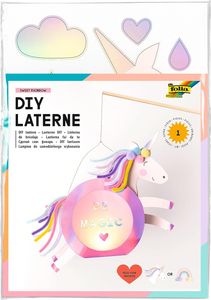 folia Laternen-Bastelset SWEET RAINBOW irisierend-pink