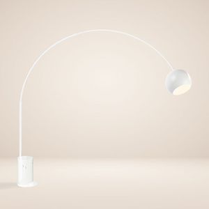 s.luce Ball Design-Bogenlampe mit Marmorfuß modern