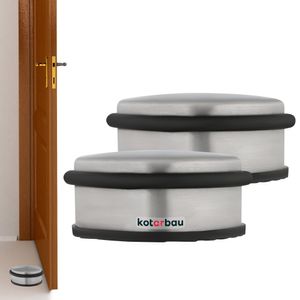 KOTARBAU® Sada 2 dverových zarážok pre dvere Voľne stojaci dverový nárazník nízky strieborný
