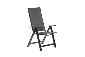 Merxx "Florence" skladacia stolička - hliníkový rám grafitový s textilným poťahom sivý