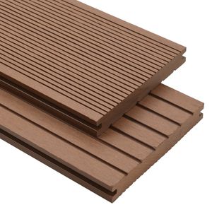 WPC Massive Terrassendielen mit Zubehör 10 m² 2,2 m Hellbraun 【Hohe Qualität】