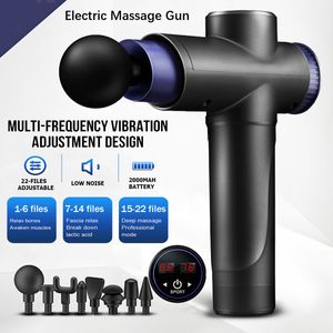 Electric Massage Gun LCD Massagepistole Muscle Massager Massagegerät + 8 Köpfe