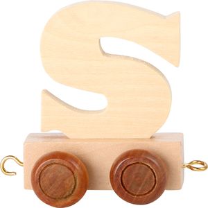 Small Foot Design 7478 Buchstabenzug aus Holz, Buchstabenwaggon S, natur (1 Stück)