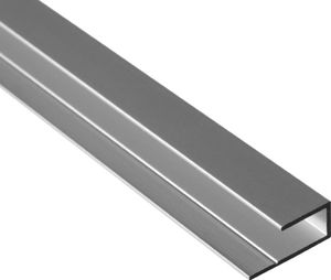 1, S-Polytec Aluminiumprofil Aluminium U-Profil 8mm Silber eloxiert (2 Meter), Alu Abschlussprofil, Aluprofil für Vinyl-Boden und Aluverbundplatten Dibond, Aluminiumprofile