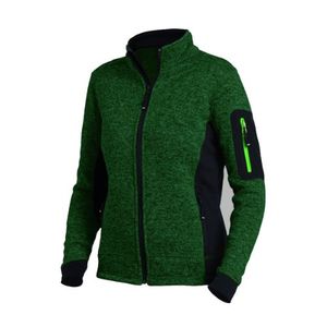 FHB MARIEKE Strick-Fleece-Jacke Damen grün-schwarz Gr. XS