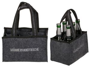 Männerhandtasche Einkaufstasche für 6 Flaschen Tasche Bier Tragetasche Party