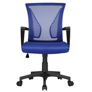 Yaheetech Bürostuhl Schreibtischstuhl ergonomischer Drehstuhl Chefsessel höhenverstellbar Sportsitz Mesh Netz Stuhl Blau