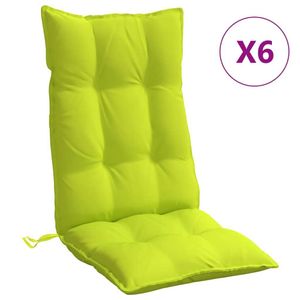 vidaXL Hochlehner-Auflagen 6 Stk. Neongrün Oxford-Gewebe