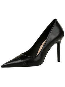Damen High Heel Pumps Leichte Kleidungsschuhe Spitze Zehen Stiletto Absätze Formal Schuhe Schwarz,Größe:EU 38