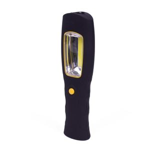 COB LED Wander- und Arbeitsleuchte mit 2 Lampen, 50 + 120 Lumen, mit Haken, magnetische + batteriebetriebene Taschenlampe, schwarz, Höfftech
