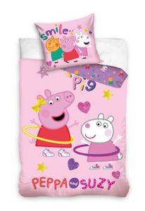 Peppa Pig & Suzi Kinderbettwäsche 100x135cm 100% Baumwolle rosa