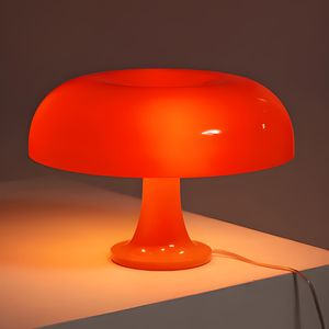 Moderne, minimalistische LED-Tischlampe, Pilzlampe, Retro Lampe, E14, – perfekt für Hotelschlafzimmer, Wohnzimmer und Nachttischdekoration（Orange)