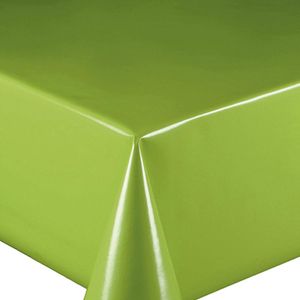 PVC Tischdecke Uni Grün Kiwi Wachstuch - Eckig - Länge & Breite wählbar - abwaschbare Tischdecke glatt glänzend, Größe:140 x 220 cm