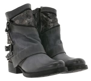 ARIZONA Echtleder Biker-Boots super angesagte Damen Herbst-Schuhe mit Nieten Grau, Größe:35