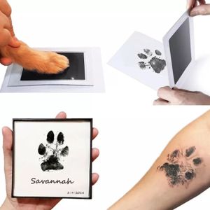 Melario 2x Pfotenabdruck Set Abdruckkissen für Ihr Haustier ohne Rückstände Hund Katze Schwarz