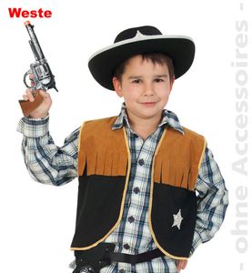 Fri - Kinder Kostüm Weste Sheriff Cowboy Karneval Fasching Gr.128