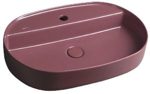 Sapho Isvea - Aufsatzwaschtisch 60x40 cm, Hahnloch, Maroon Red 10NF65060-2R