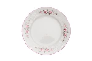 Thun 1794 Plytký tanier, český porcelán, Bernadotte, 25 cm, ružový, ružový pruh, Thun