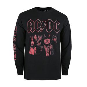 AC/DC - "Highway To Hell" T-Shirt für Herren Langärmlig TV890 (M) (Schwarz/Rot)