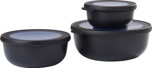 Set Multischüssel Cirqula flach, 3-teilig 350+750+1250 ml) - Nordic black