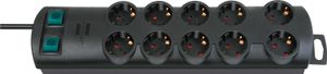 Brennenstuhl Primera-Line Steckdosenleiste 10-fach schwarz 2m H05VV-F 3G1,5 5-fach schaltbare Steckdosen, 1153300120