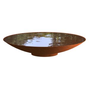 Adezz Wasserschale rund Corten-Stahl Rost braun/orange Wasserspiel verschiedene Größen 80x21 cm