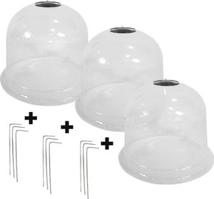 YERD 3er Set Pflanzglocke Anzuchtglocke Minigewächshaus Pflanzenschutzhaube 26cm