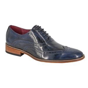 Goor - Herren Oxford-Schuhe, Brüniert DF2357 (44,5 EU) (Marineblau)