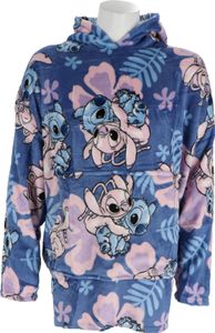 Disney Lilo & Stitch Hoodie-Decke für Erwachsene – Flauschige Kapuzendecke in Onesize Blau