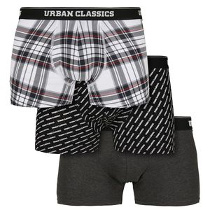 Urban Classics Herren Boxershorts Boxerky 3-Pack TB3843 Char.+Logo Aop+Wht Plaid Aop M