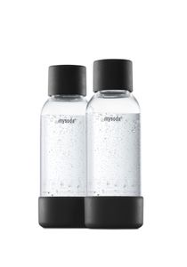 Mysoda Wasserflaschen aus erneuerbarem Biokomposit - grau, 2 x 0,5 Liter