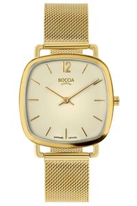 Boccia 3334-07 Damenuhr mit Mesh-Armband goldfarben