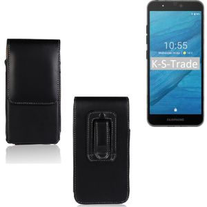K-S-Trade Gürteltasche für Fairphone Fairphone 3 Schutz Hülle Handy Hülle mit Magnetverschluss Holster in schwarz