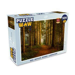 MuchoWow® Puzzle 500 Teile Wald - Natur - Bäume - Landschaft - Laub - Erwachsene - Rätsel