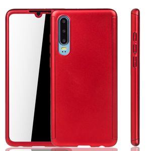 Handyhülle Schutzhülle für Huawei P30 Full Case Cover Displayschutz 360 Rot