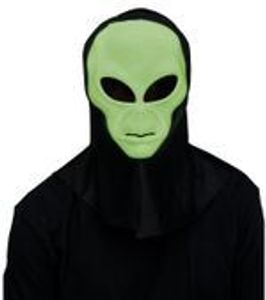 Glow in the Dark Area 51 Alien Maske mit Kapuze Außerirdischer Sci-Fi Weltall