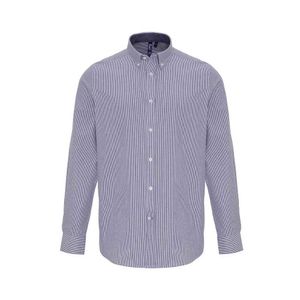 Premier - Hemd für Herren  Langärmlig PC6050 (XXL) (Weiß/Marineblau)