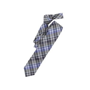 VENTI Krawatte Blau/Grau Kariert 100% Seide schmale Form Fleckenabweisend Öko-Tex
