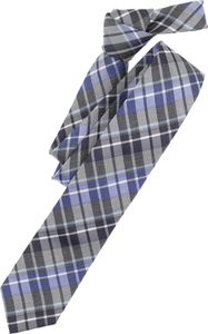 VENTI Krawatte Blau/Grau Kariert 100% Seide schmale Form Fleckenabweisend