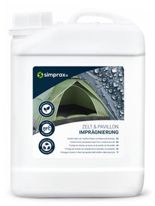 simprax® Zelt Imprägnierung  "Spray On" - 2,5 Liter Kanister – atmungsaktiv und nachhaltig – für natürliche und synthetische Materialien geeignet