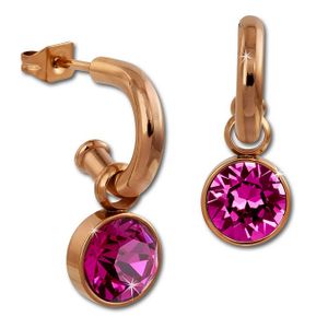 Amello Edelstahl Ohrringe Ohrhänger pink glitzernde Zirkonias rosegold ESOS51P