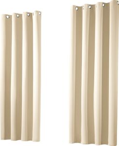 heimtexland ® 1 Paar Verdunklungsgardinen Thermovorhänge Ösenschal  Typ139 Creme HxB 245 x 135 cm