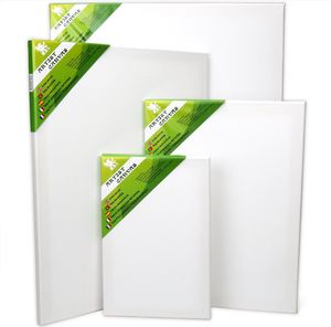 H&S Leinwand zum Bemalen - 4er Set - Blanko Leinwände aus Baumwolle auf Stabilem Kiefernholz Keilrahmen - Canvas in 20x30cm, 30x40cm, 40x50cm &