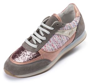 Damen Leder Casual Sneaker Halbschuhe Freizeit Sport Schuhe Schnürschuhe rose, Schuhgröße:EUR 42